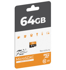 Fox Флеш карта microSDXC 64Gb Class 10 U3
