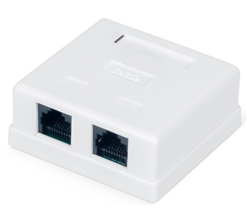 Мирарус MR-CS02-101 Розетка компьютерная RJ-45 (8P8C), категория 5e, двойная, внешняя, Dual IDC
