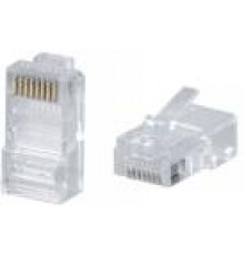 Мирарус MR-C01-011 Коннектор RJ-45 (8P8C) под витую пару, категория 5e, универсальный (для одножильного и многожильного кабеля) для проводников с толщиной по изоляции до 1,05 мм