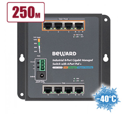 Коммутатор Ethernet с поддержкой PoE Beward STWP-08HP4