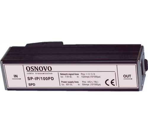 Уличное устройство грозозащиты для локальной вычислительной сети OSNOVO SP-IP/100PD