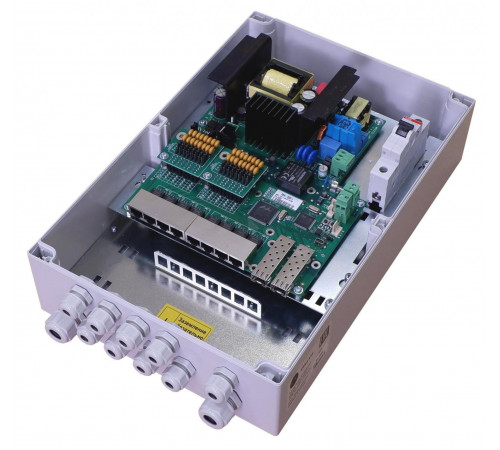 TFortis PSW-2G8F+ • 10 портовый уличный узел связи